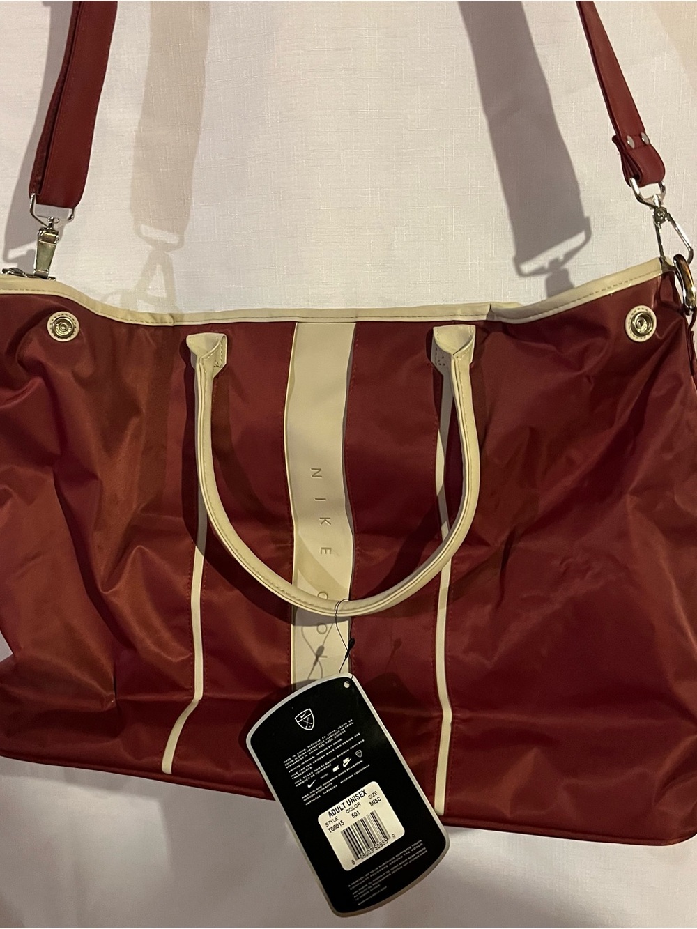 NIKE GOLF Burgandy Tote Bag-Shoulder Strap & Handles-Fully lined - Picture 3 of 8